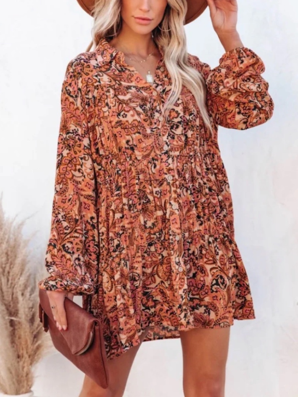 VICI | Mind Over Matter Paisley Button Down Dress | L